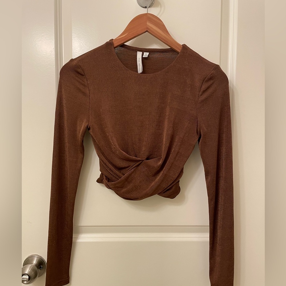 Significant Other Crop Top in Brown - 4